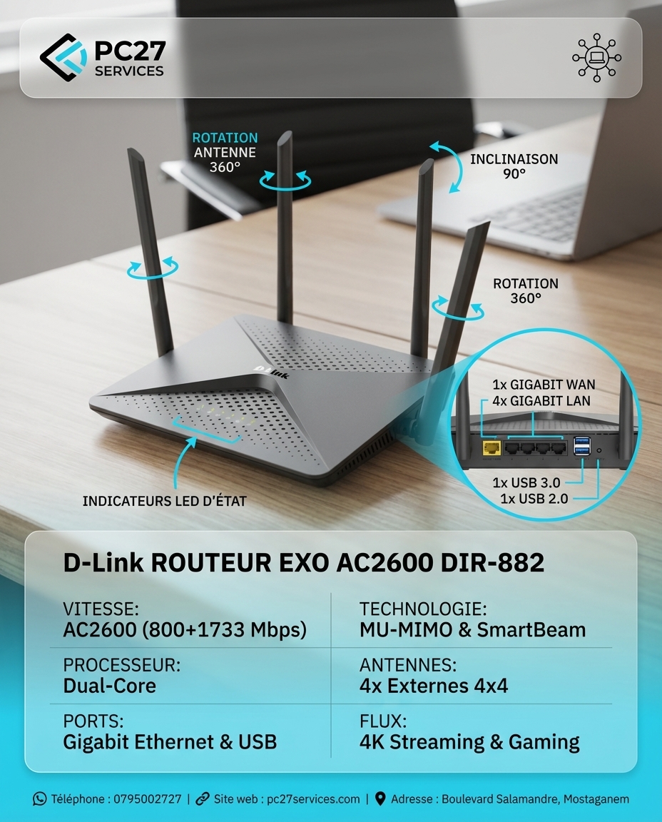 Routeur D-Link EXO AC2600 DIR-882 | Achat & Prix DZ | راوتر دي لينك EXO ...